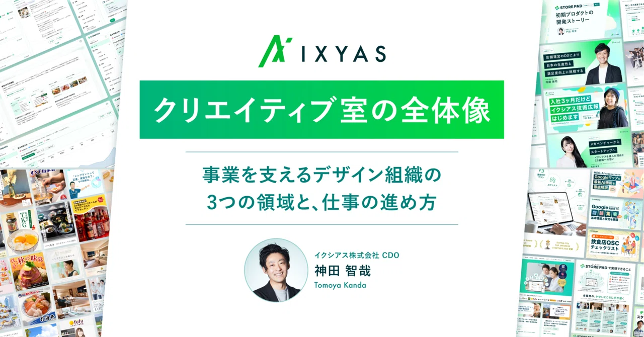 イクシアス クリエイティブ室の全体像｜事業を支えるデザイン組織の3つの領域と、仕事の進め方