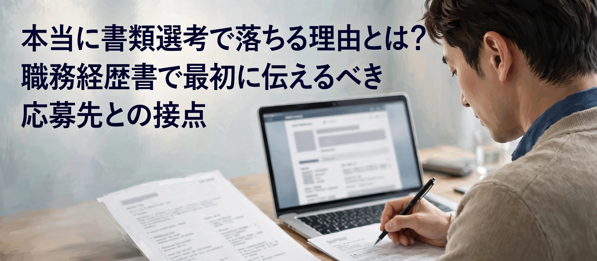本当に書類選考で落ちる理由とは？職務経歴書で最初に伝えるべき応募先との接点