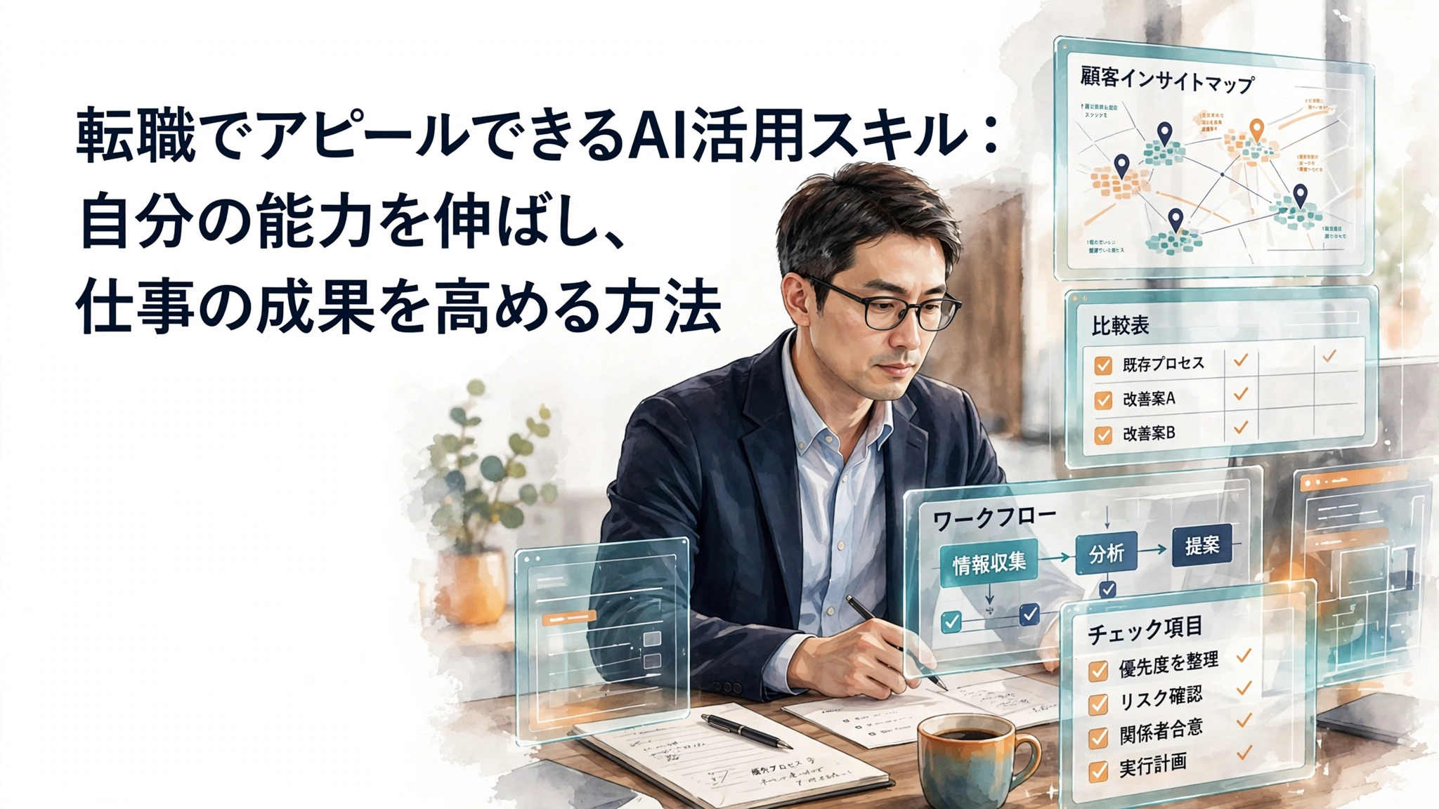 転職でアピールできるAI活用スキル：自分の能力を伸ばし、仕事の成果を高める方法